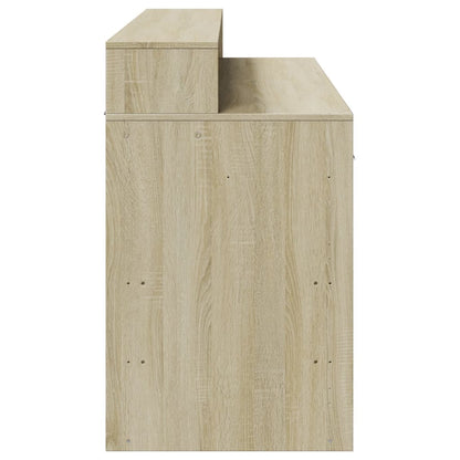vidaXL Bureau avec lumières LED chêne sonoma bois d'ingénierie