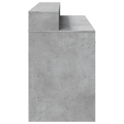 vidaXL Bureau et lumières LED gris béton 140x55x91cm bois d'ingénierie