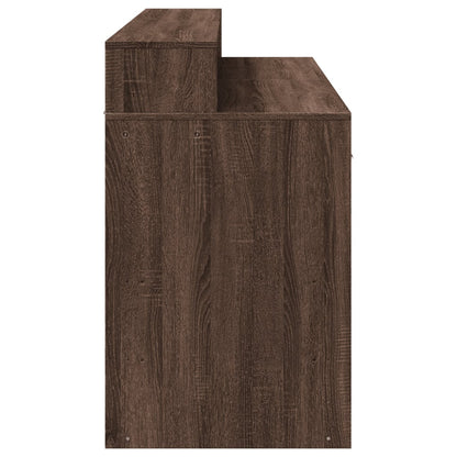 vidaXL Bureau et lumières LED chêne marron bois d'ingénierie
