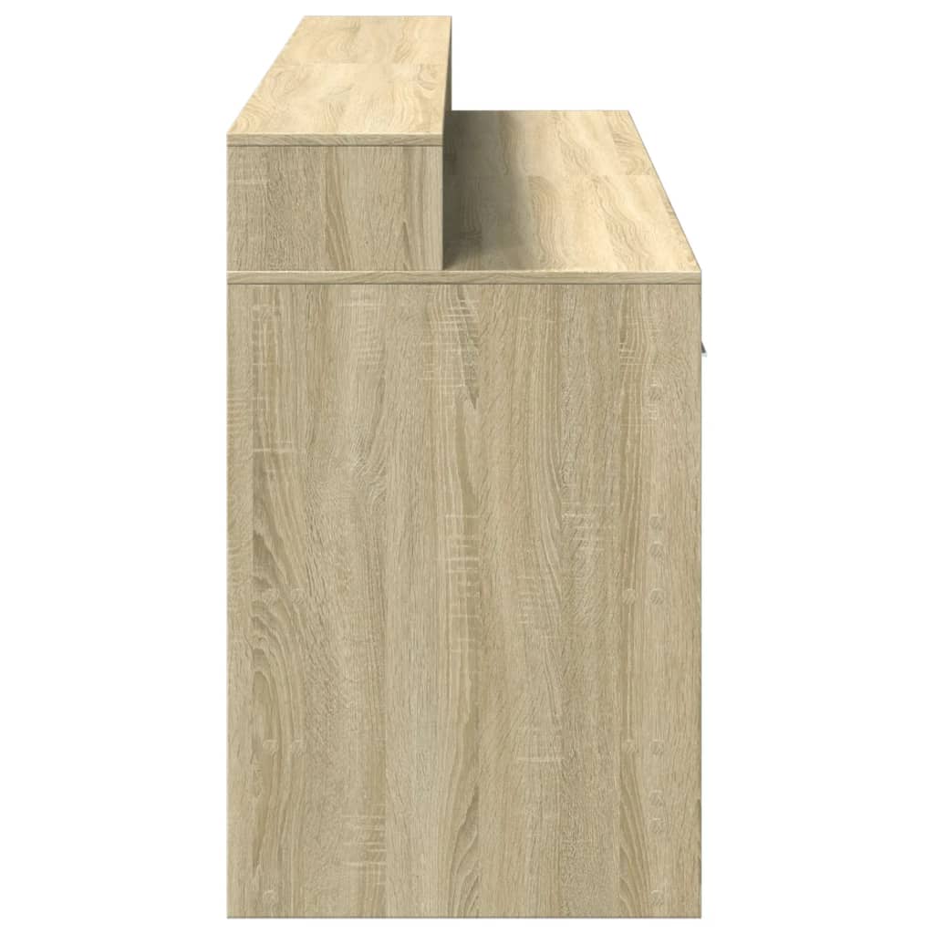 vidaXL Bureau avec lumières LED chêne sonoma bois d'ingénierie