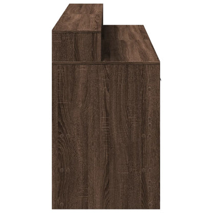 vidaXL Bureau et lumières LED chêne marron bois d'ingénierie