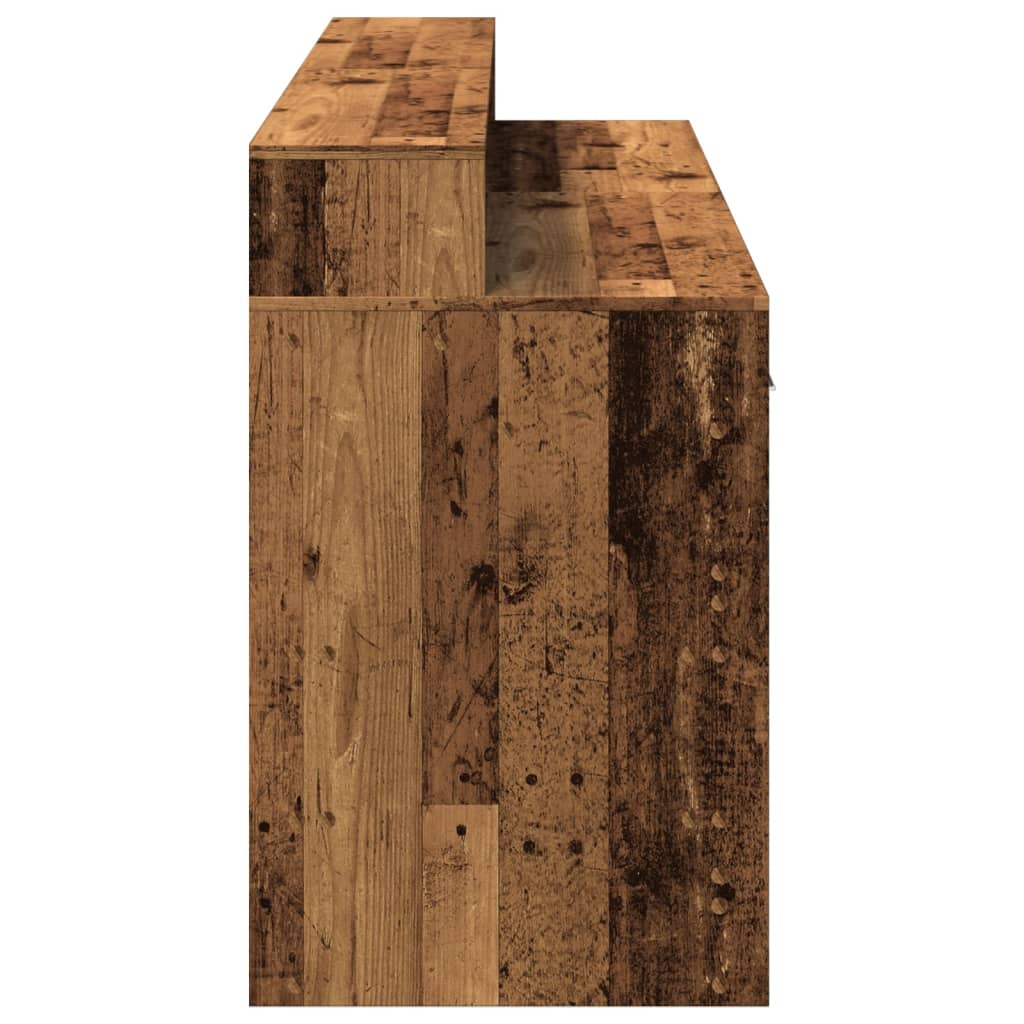 vidaXL Bureau avec lumières LED vieux bois bois d'ingénierie