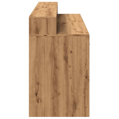 vidaXL Bureau avec lumières LED chêne artisanal bois d'ingénierie