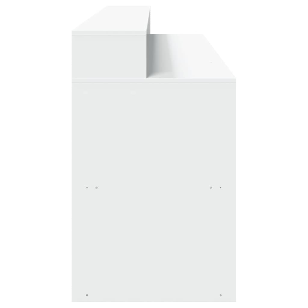 vidaXL Bureau avec lumières LED blanc 200x55x91 cm bois d'ingénierie
