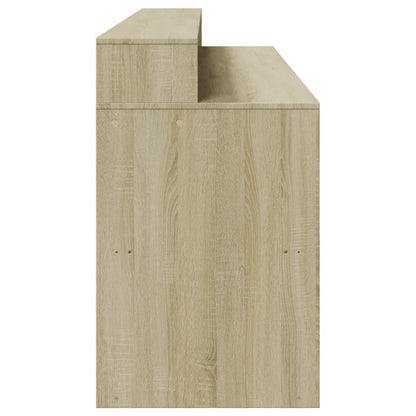 vidaXL Bureau avec lumières LED chêne sonoma bois d'ingénierie