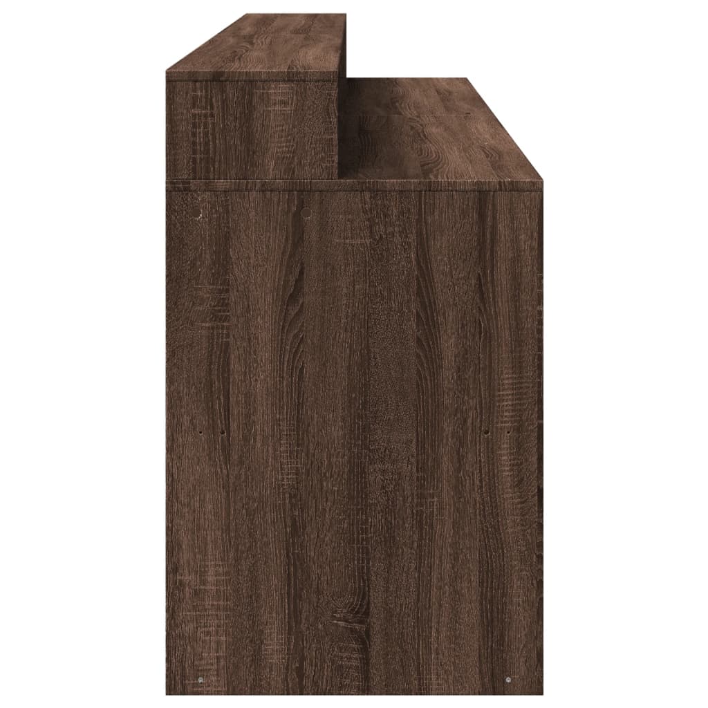 vidaXL Bureau et lumières LED chêne marron bois d'ingénierie