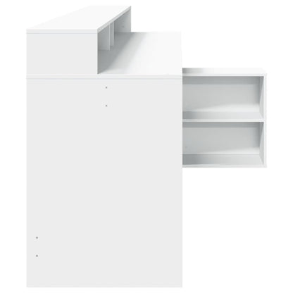 vidaXL Bureau avec lumières LED blanc 200x104x91 cm bois d'ingénierie