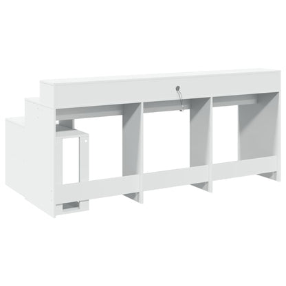 vidaXL Bureau avec lumières LED blanc 200x104x91 cm bois d'ingénierie