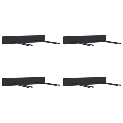vidaXL Supports muraux pour outils de jardin 4 pcs noir acier