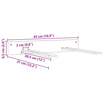 vidaXL Supports muraux pour outils de jardin 8 pcs noir acier