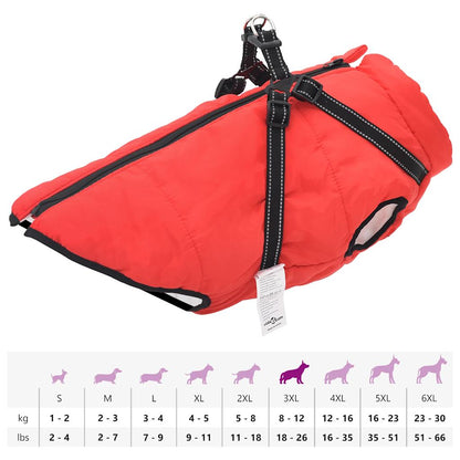 vidaXL Manteau pour chiens avec harnais imperméable réfléchissant 3XL