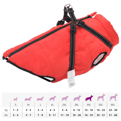 vidaXL Manteau pour chiens avec harnais imperméable réfléchissant 4XL