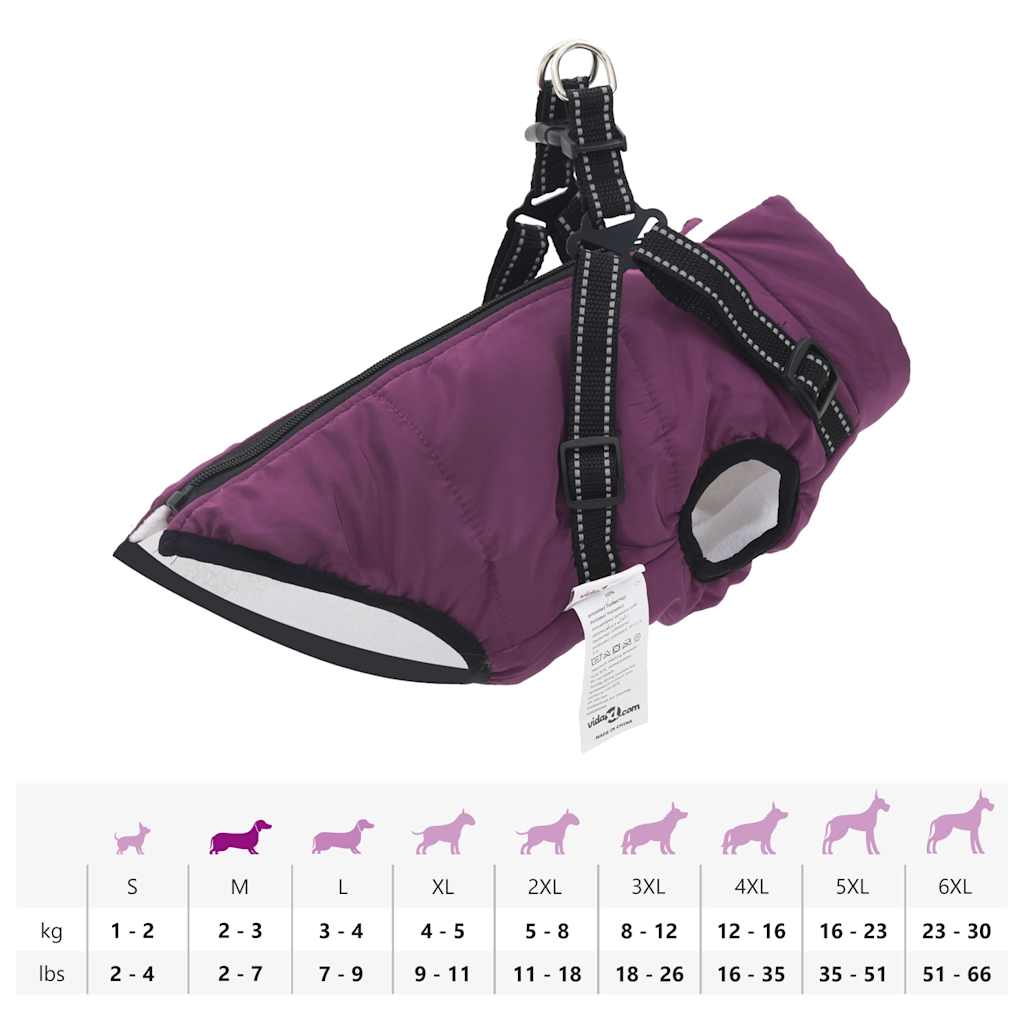 vidaXL Manteau pour chiens avec harnais imperméable réfléchissant S
