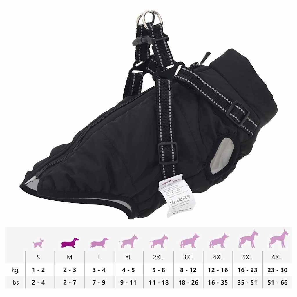 vidaXL Manteau pour chiens avec harnais imperméable réfléchissant M