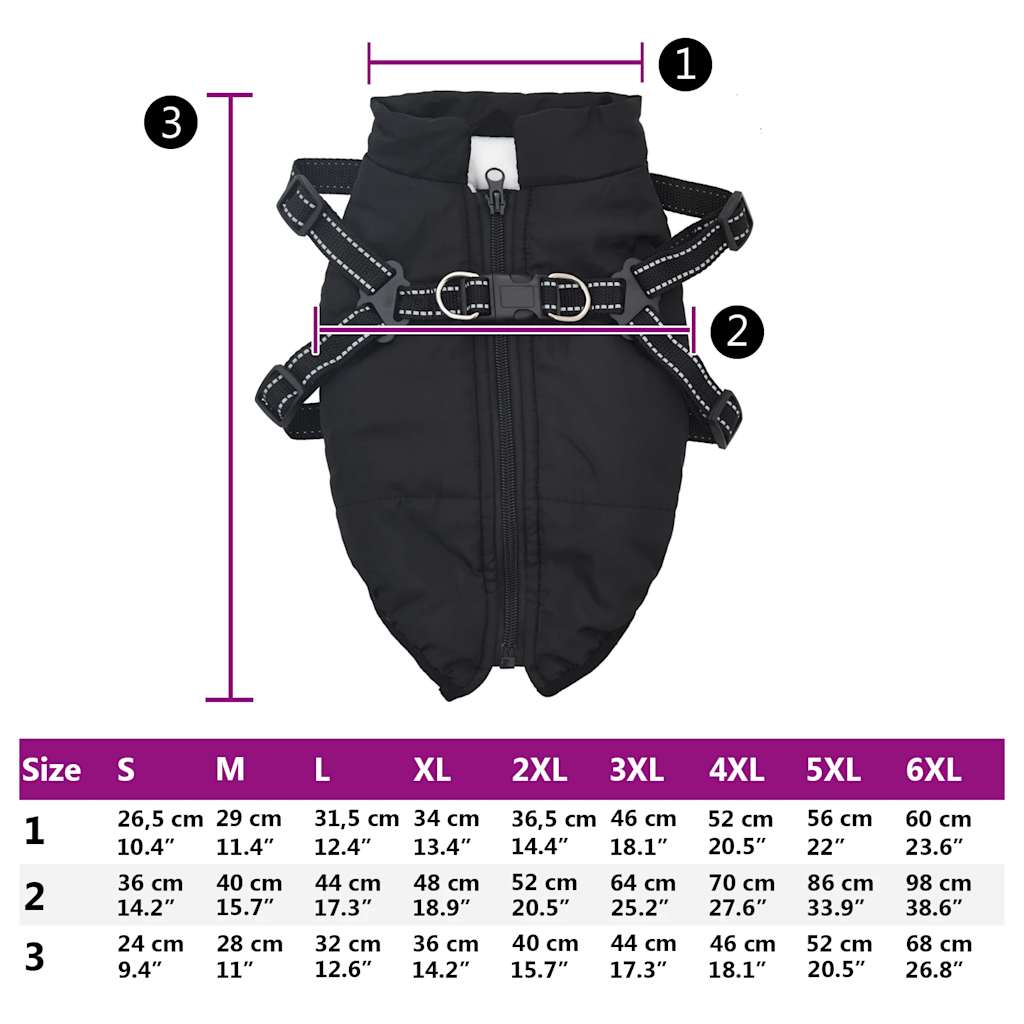 vidaXL Manteau pour chiens avec harnais imperméable réfléchissant M