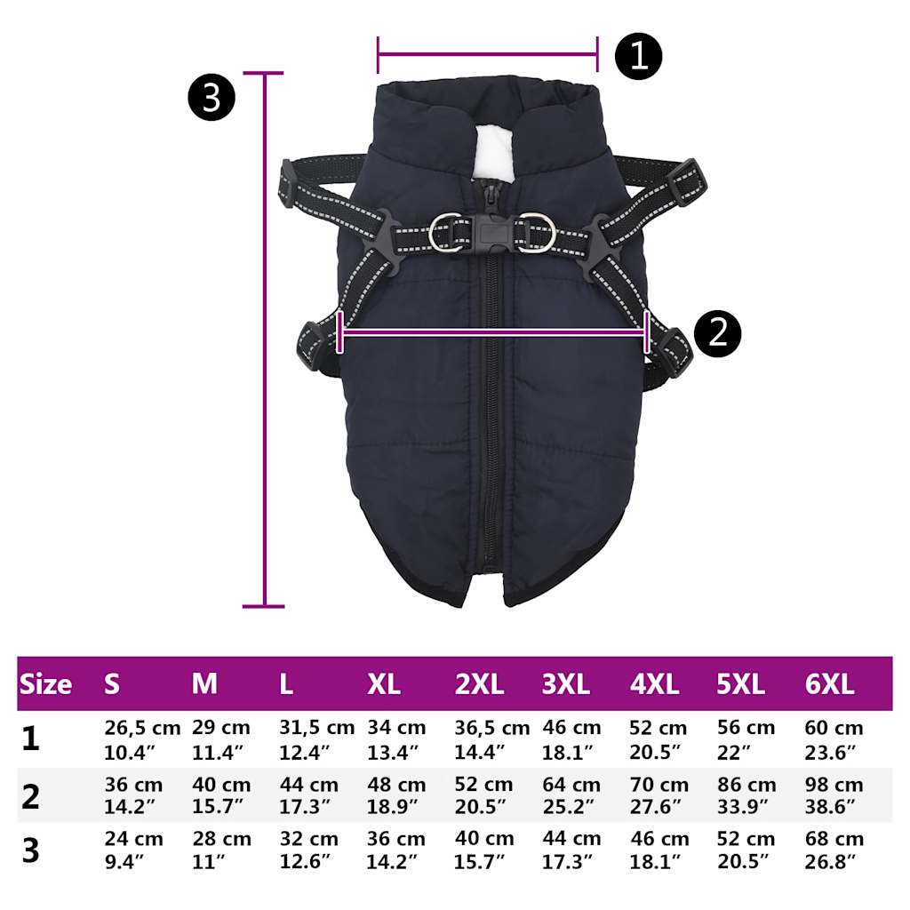 vidaXL Manteau pour chiens avec harnais imperméable réfléchissant M