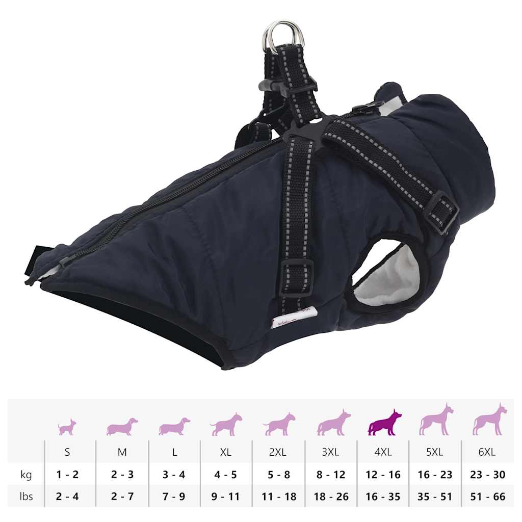 vidaXL Manteau pour chiens avec harnais imperméable réfléchissant XL