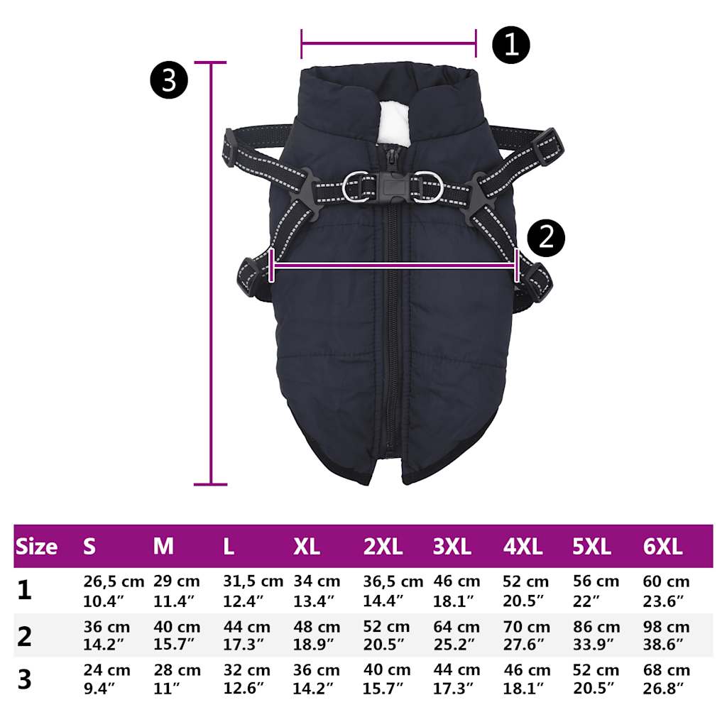 vidaXL Manteau pour chiens avec harnais imperméable réfléchissant 3XL