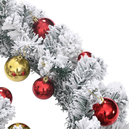 vidaXL Guirlande de Noël avec boules et lumières LED vert 20 m PVC