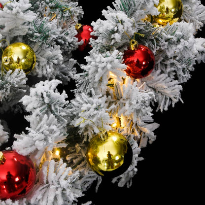 vidaXL Guirlande de Noël avec boules et lumières LED vert 20 m PVC