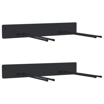 vidaXL Supports muraux pour outils de jardin 2 pcs noir acier