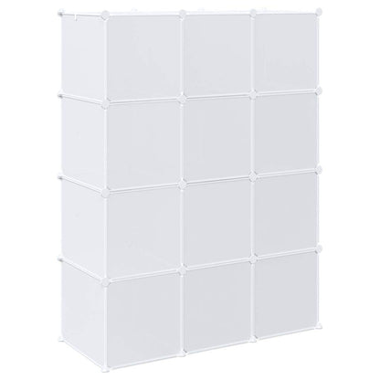 vidaXL Cubes de rangement 12 pcs avec tiges de suspension PP