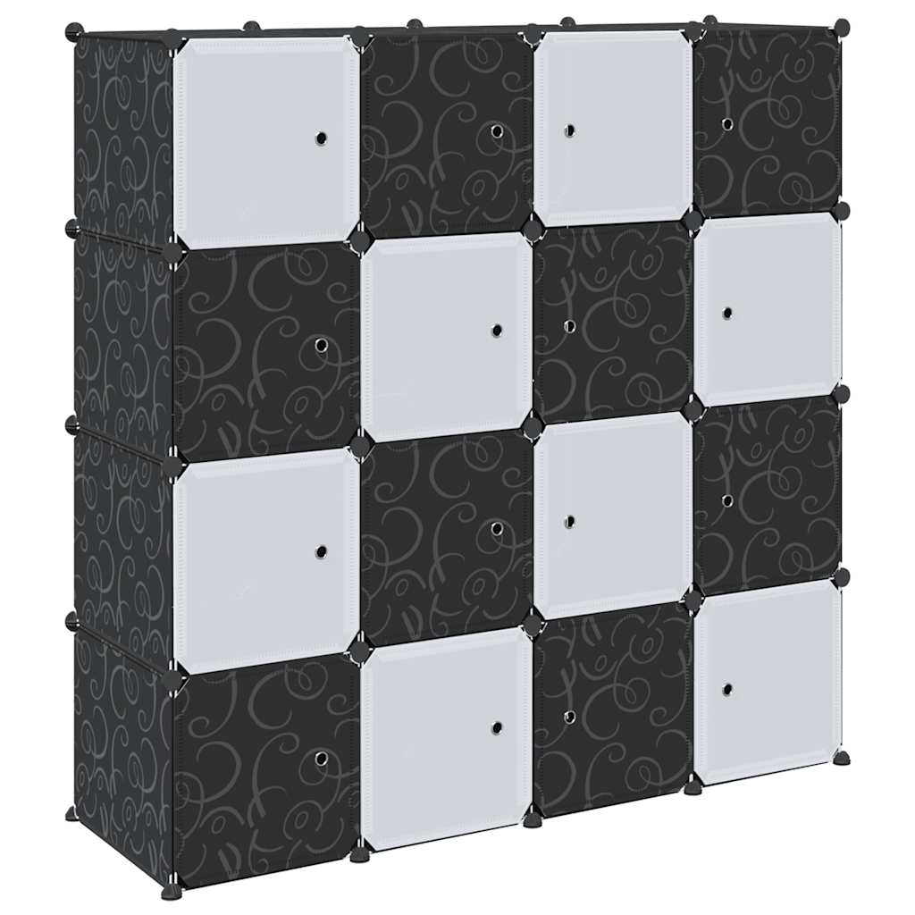 vidaXL Cubes de rangement 16 pcs avec tiges de suspension PP