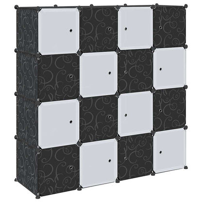 vidaXL Cubes de rangement 16 pcs avec tiges de suspension PP