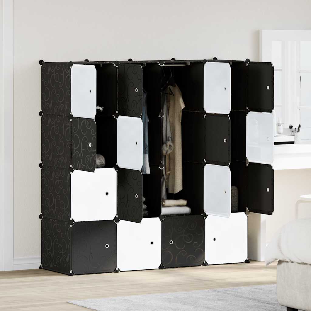 vidaXL Cubes de rangement 16 pcs avec tiges de suspension PP