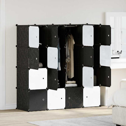 vidaXL Cubes de rangement 16 pcs avec tiges de suspension PP