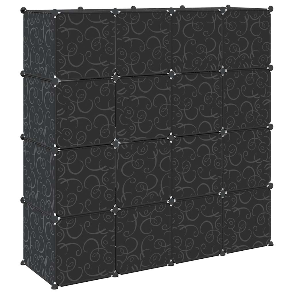 vidaXL Cubes de rangement 16 pcs avec tiges de suspension PP