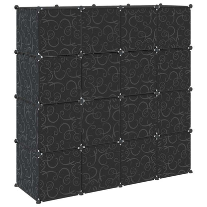 vidaXL Cubes de rangement 16 pcs avec tiges de suspension PP