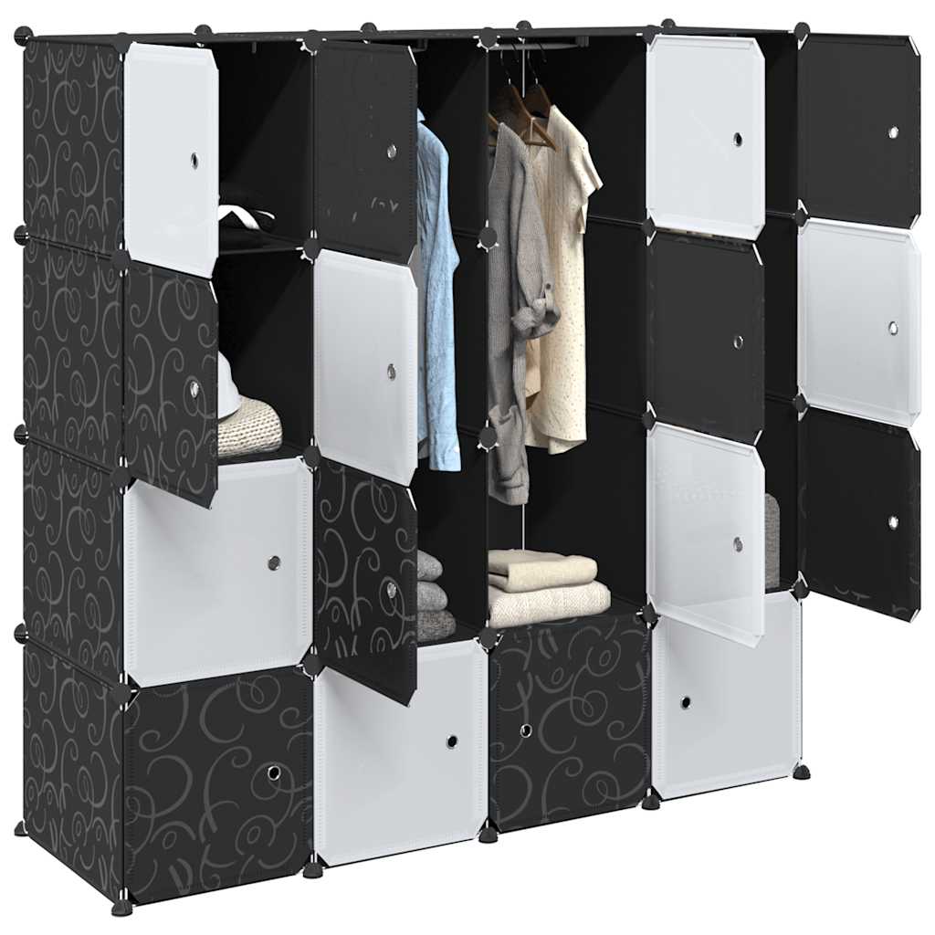 vidaXL Cubes de rangement 16 pcs avec tiges de suspension PP