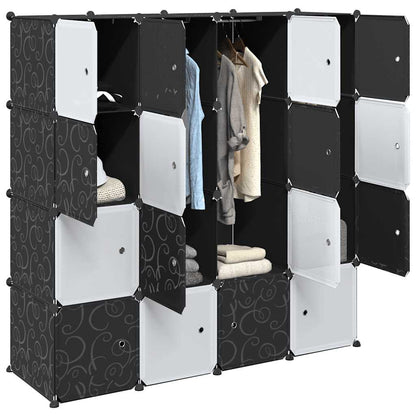 vidaXL Cubes de rangement 16 pcs avec tiges de suspension PP