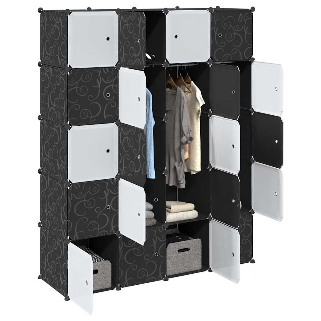 vidaXL Cubes de rangement 20 pcs avec tiges de suspension PP