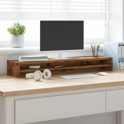 vidaXL Support de moniteur vieux bois 100x24x13 cm bois d'ingénierie