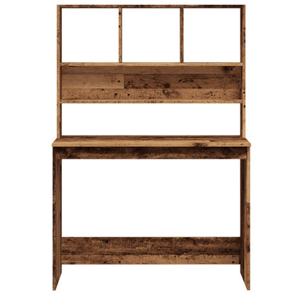 vidaXL Bureau avec étagères vieux bois 102x45x148 cm bois d'ingénierie