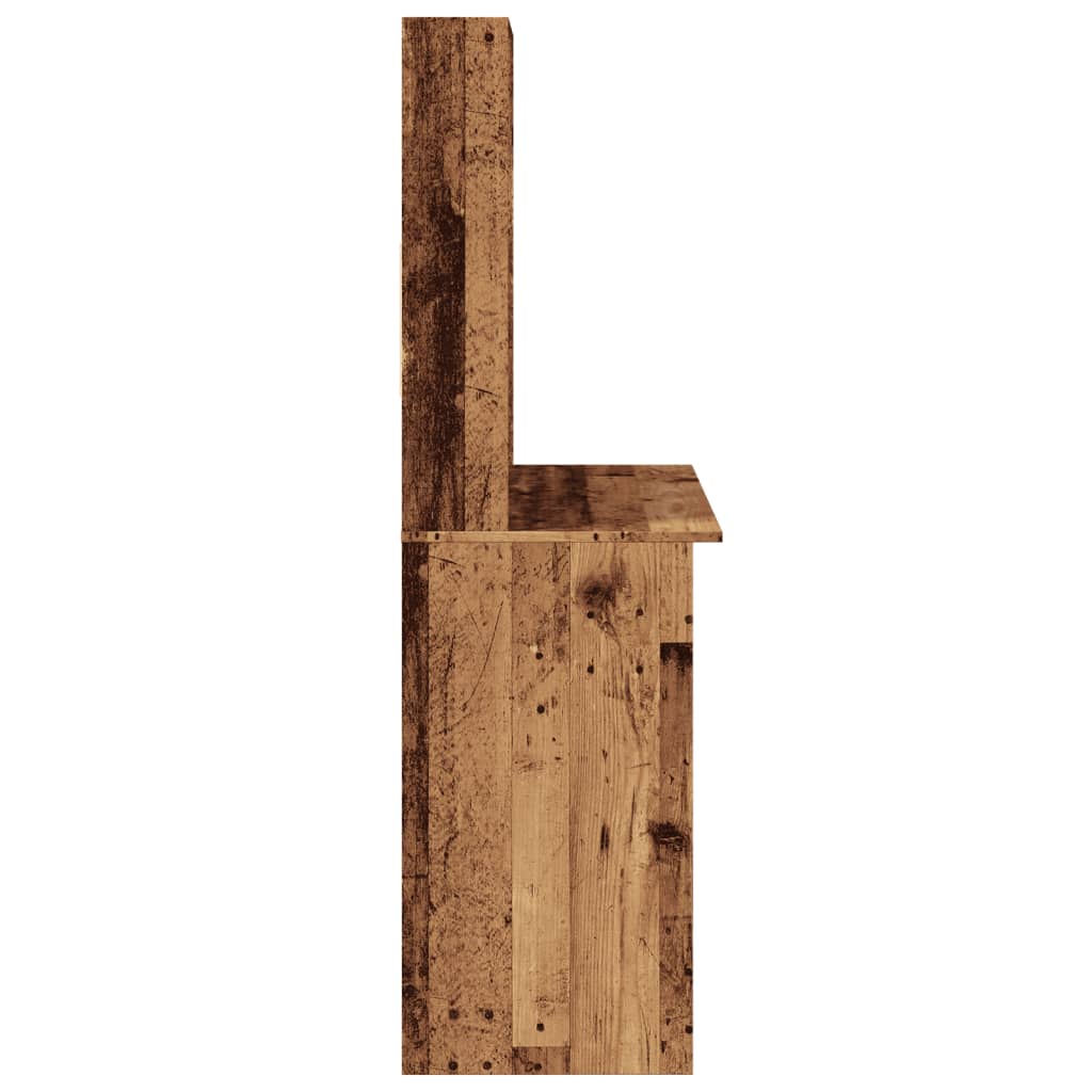 vidaXL Bureau avec étagères vieux bois 102x45x148 cm bois d'ingénierie