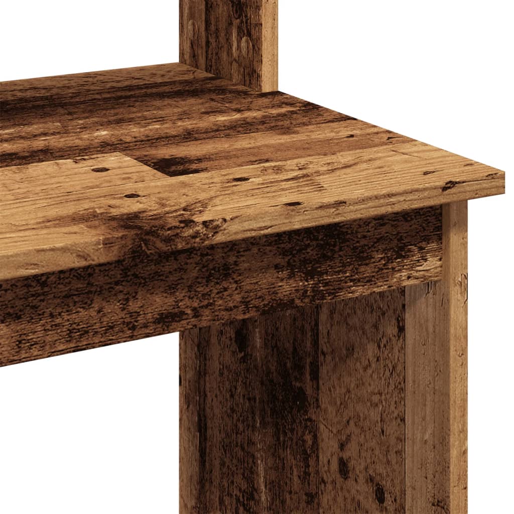 vidaXL Bureau avec étagères vieux bois 102x45x148 cm bois d'ingénierie