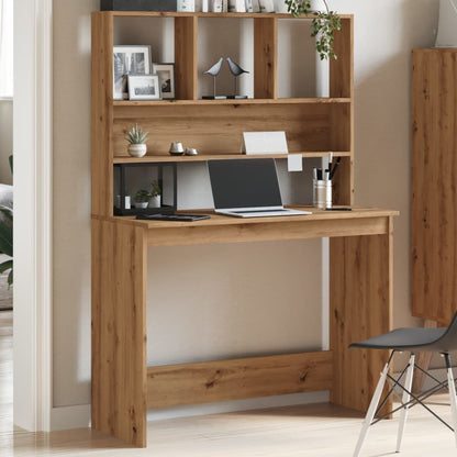 vidaXL Bureau avec étagères chêne artisanal Bois d'ingénierie