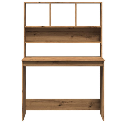 vidaXL Bureau avec étagères chêne artisanal Bois d'ingénierie