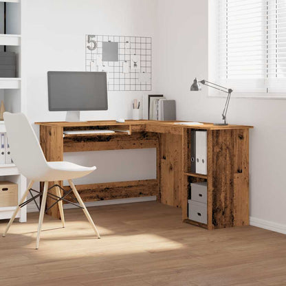 vidaXL Bureau d'angle vieux bois 120x140x75 cm bois d'ingénierie