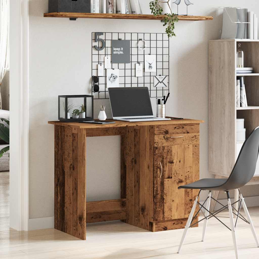 vidaXL Bureau vieux bois 100x50x76 cm bois d'ingénierie
