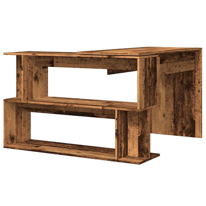 vidaXL Bureau d'angle vieux bois 200,5x50x76 cm bois d'ingénierie