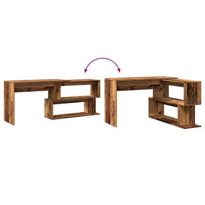 vidaXL Bureau d'angle vieux bois 200,5x50x76 cm bois d'ingénierie