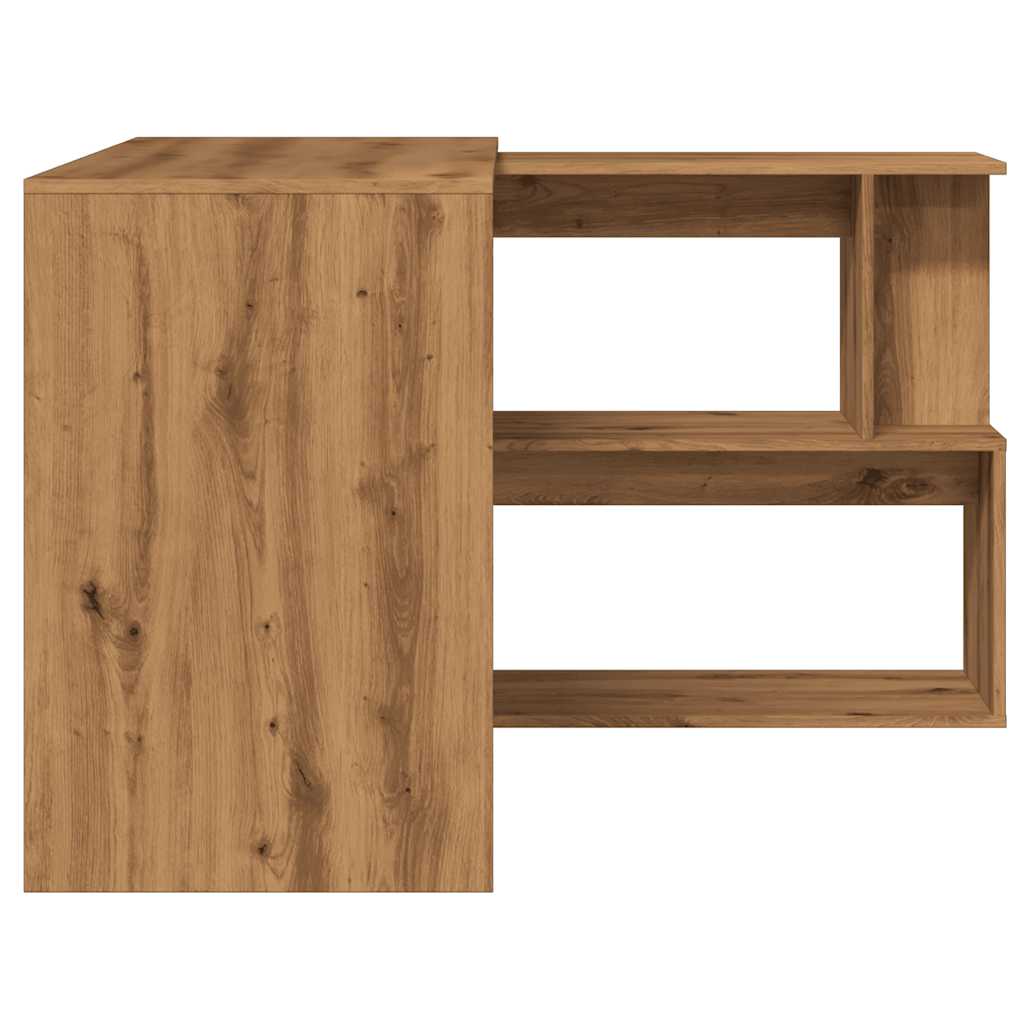 vidaXL Bureau d'angle chêne artisanal 200,5x50x76 cm bois d'ingénierie