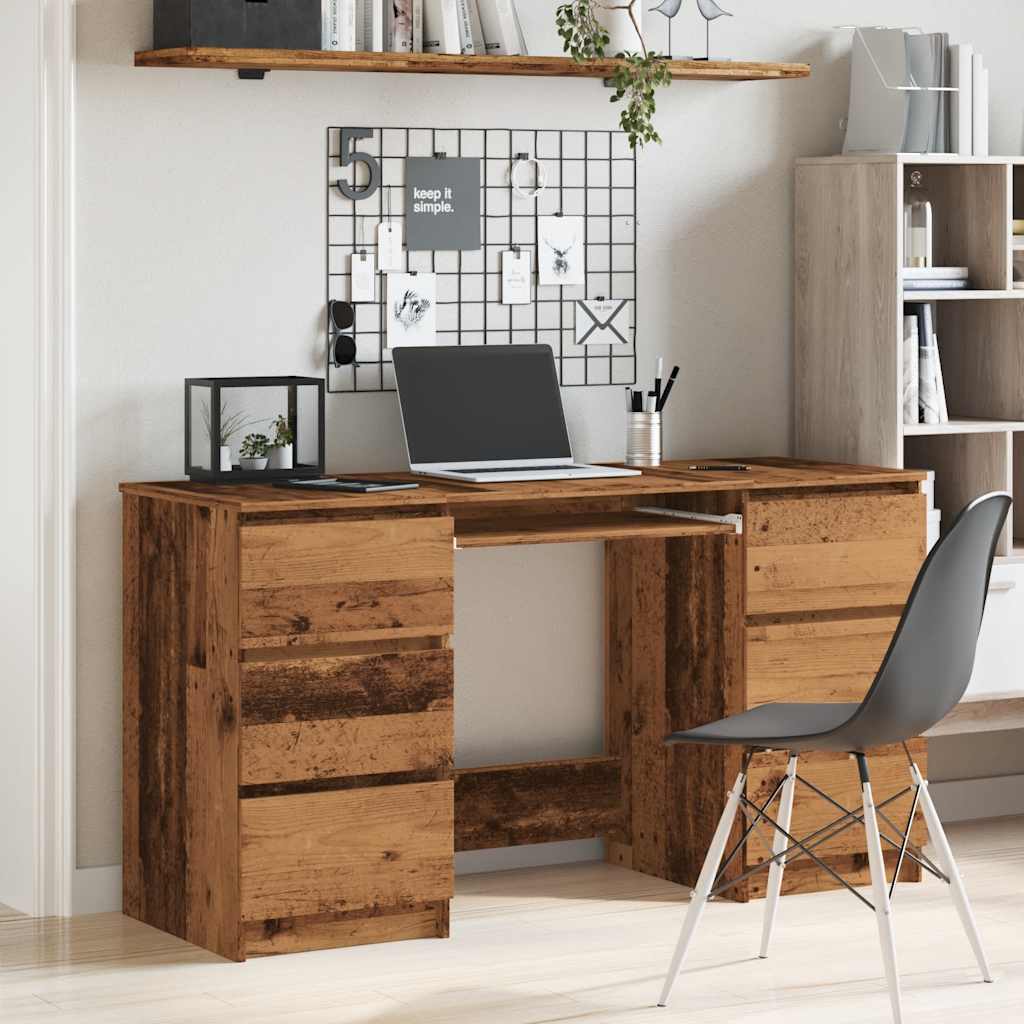 vidaXL Bureau vieux bois 140x50x77 cm bois d'ingénierie