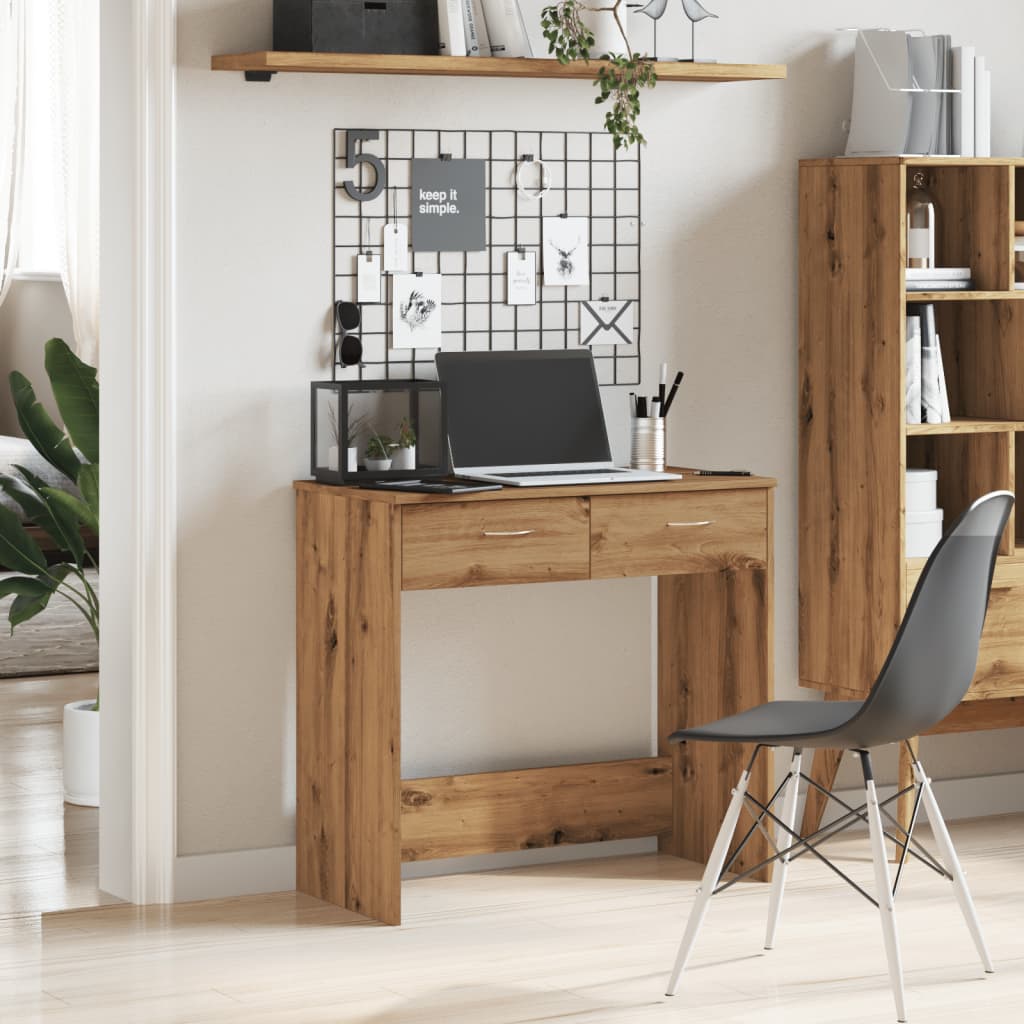 vidaXL Bureau chêne artisanal 80x40x75 cm bois d'ingénierie