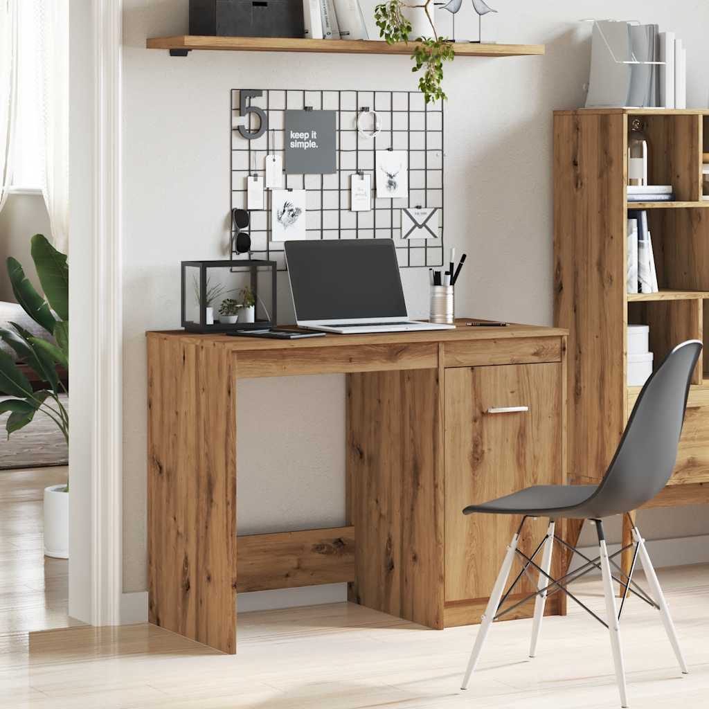 vidaXL Bureau chêne artisanal 100x50x76 cm bois d'ingénierie