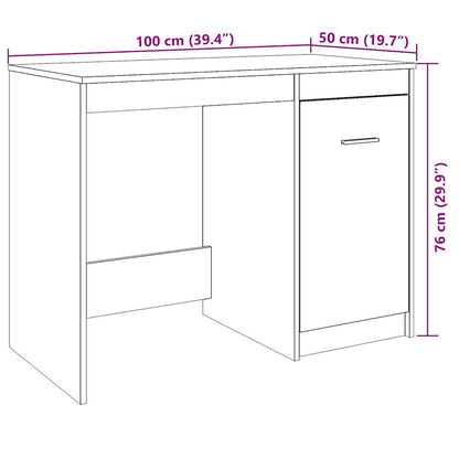 vidaXL Bureau chêne artisanal 100x50x76 cm bois d'ingénierie